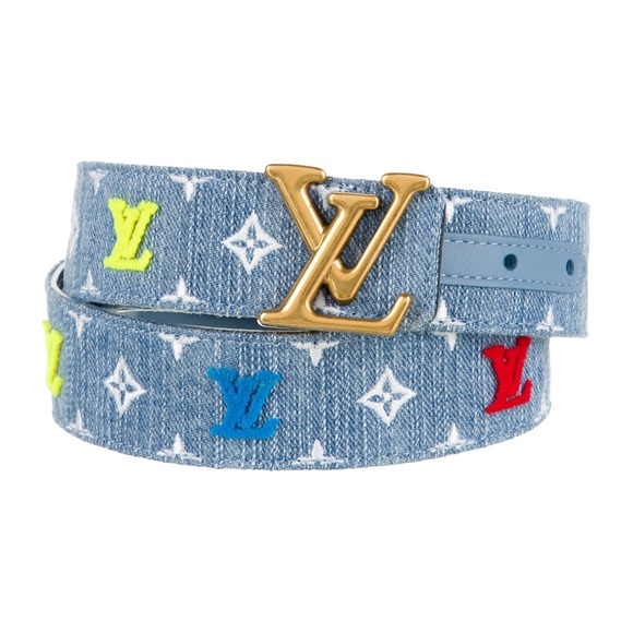 Rare Louis Vuitton Monogram Denim New Wave Belt - Picture 6 of 12